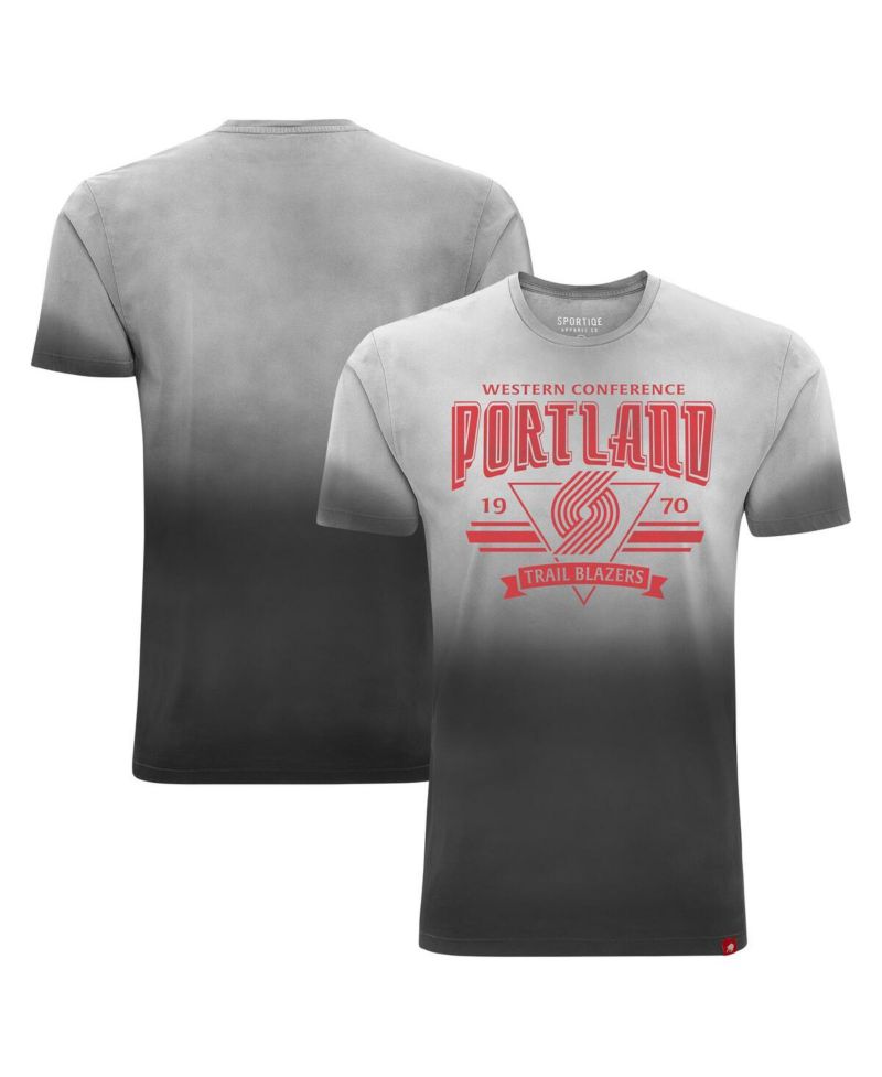 Men's and Women's Black Portland Trail Blazers Bingham Sun-Fade T-Shirt