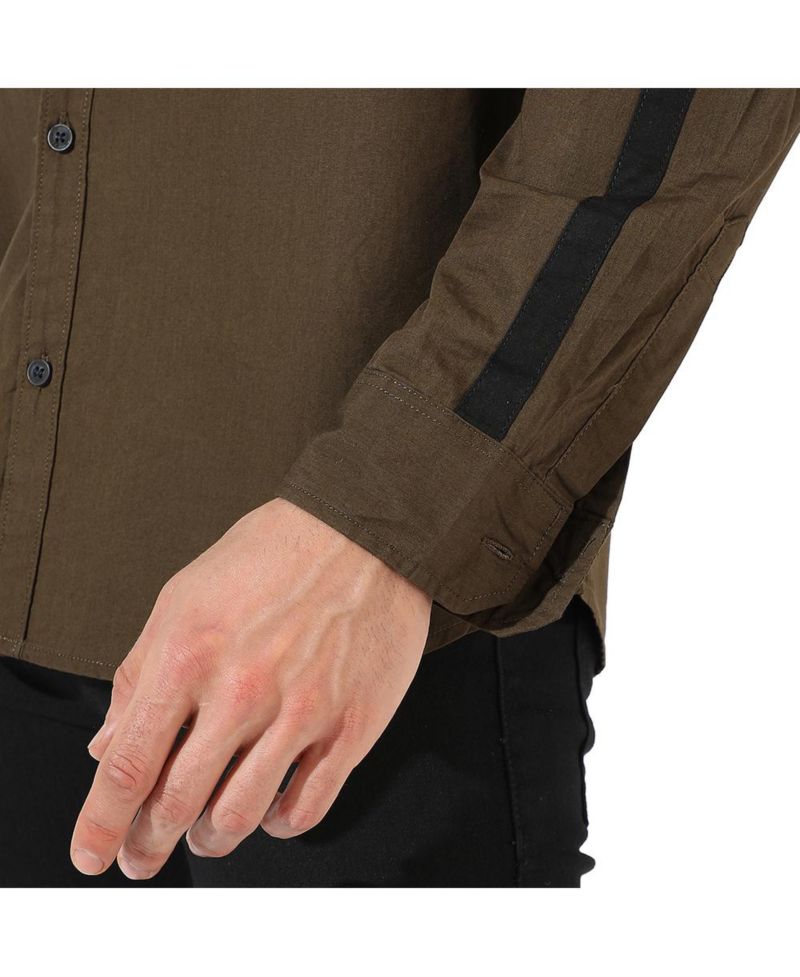 Men's Olive Green Side Striped Shirt