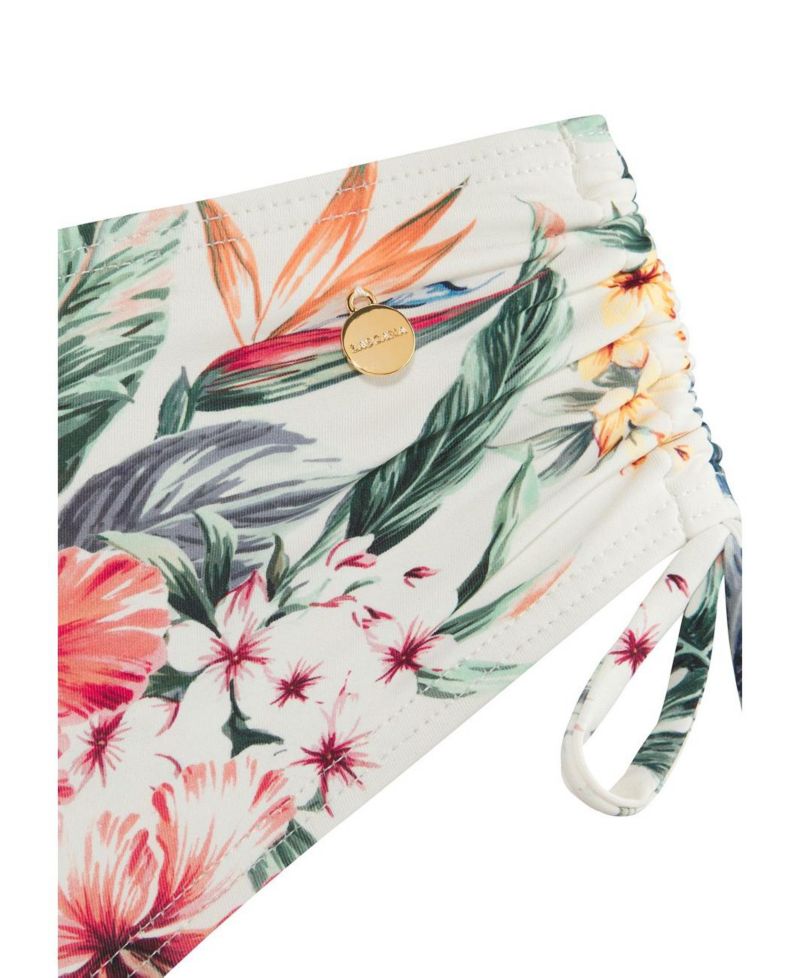 Women's Floral Print Mid Rise Bikini Mid-Rise Swim Bottom