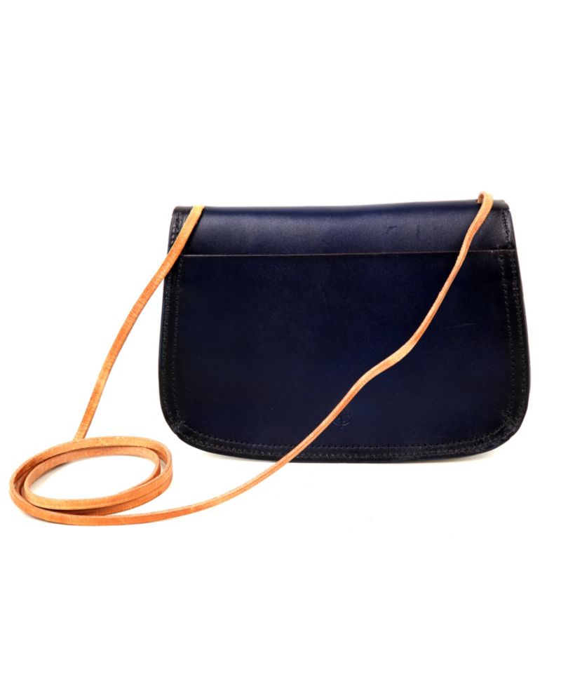 Ada Small Leather Pushlock Crossbody Bag