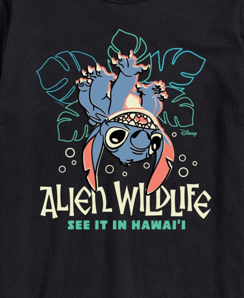 Men's Lilo And Stitch Alien Wildlife Graphic T-Shirt