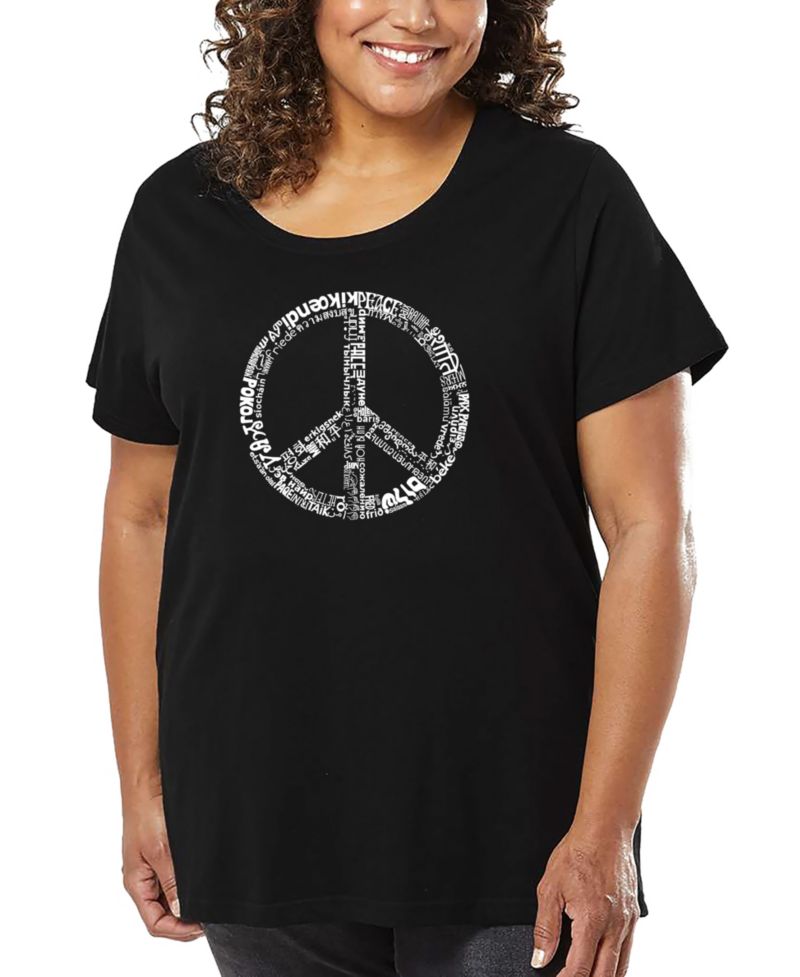 Plus Size The Word Peace In 77 Languages Word Art T-Shirt