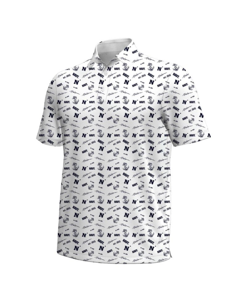 Men's Navy Midshipmen Gameday Armourfuse Classic-Fit Short-Sleeve Polo Shirt