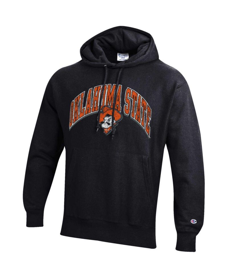 Men's Black Oklahoma State Cowboys Vault Late Night Reverse Weave Pullover Hoodie