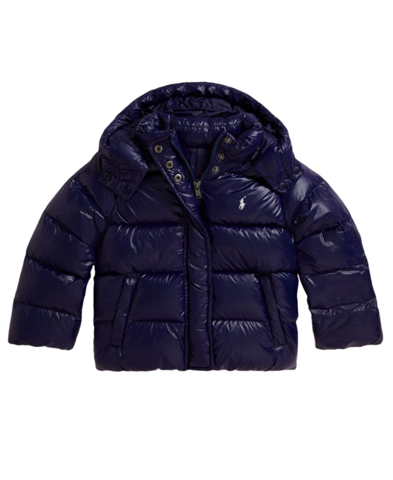 Girls' 2T-6X Glossy Down Hooded Jacket