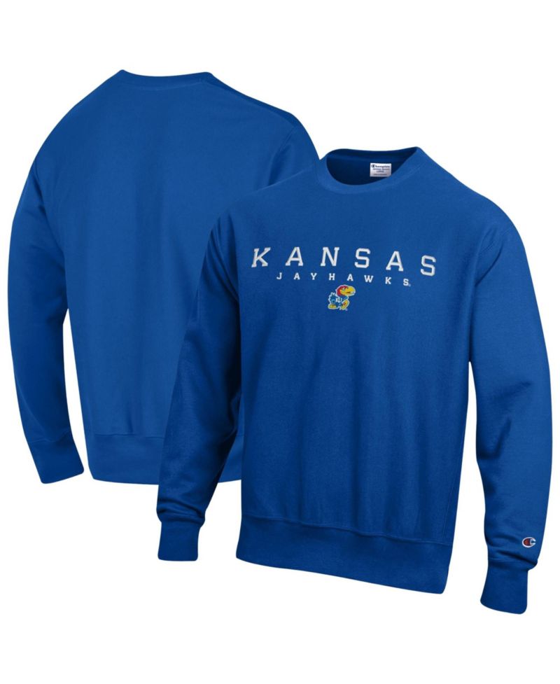 Men's Royal Kansas Jayhawks Relentless Reverse Weave Sweatshirt