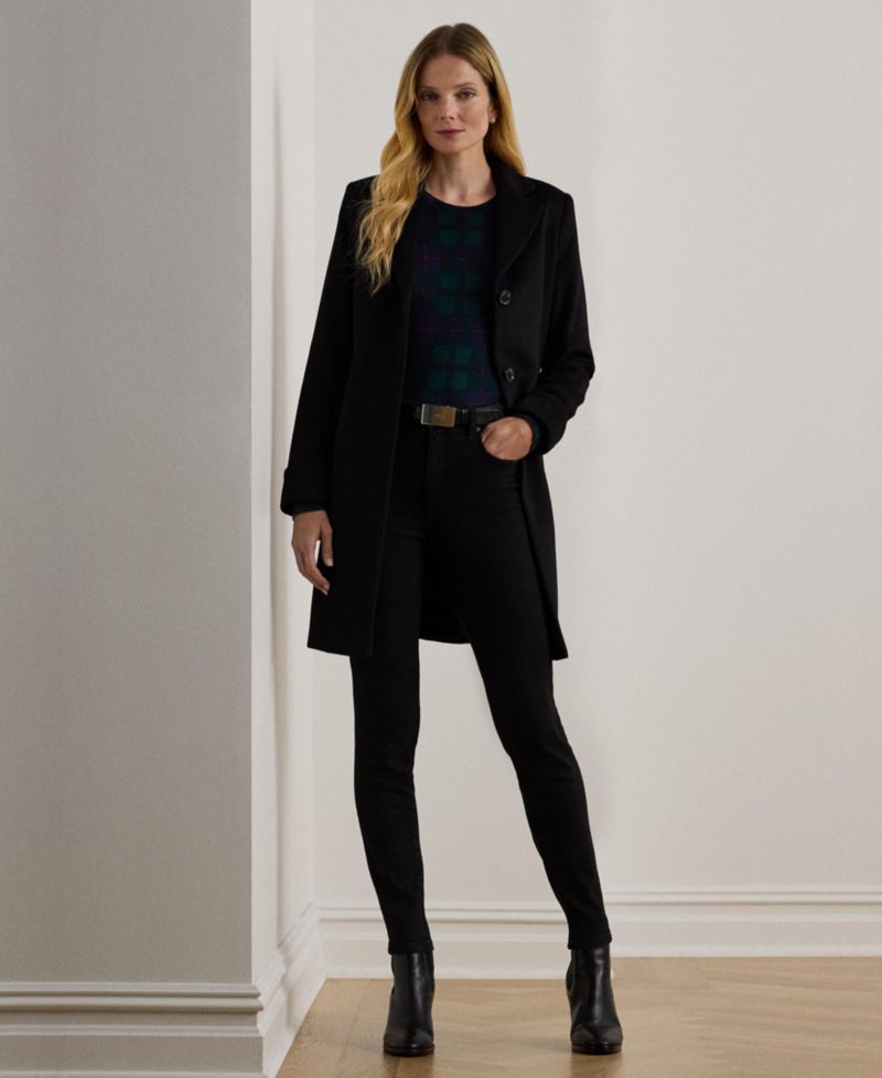 Petite Notched-Collar Walker Coat