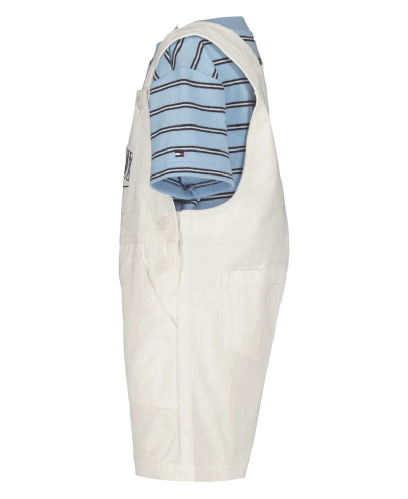 Baby Boys' Striped T-Shirt and Twill Shortalls, 2-Piece Set