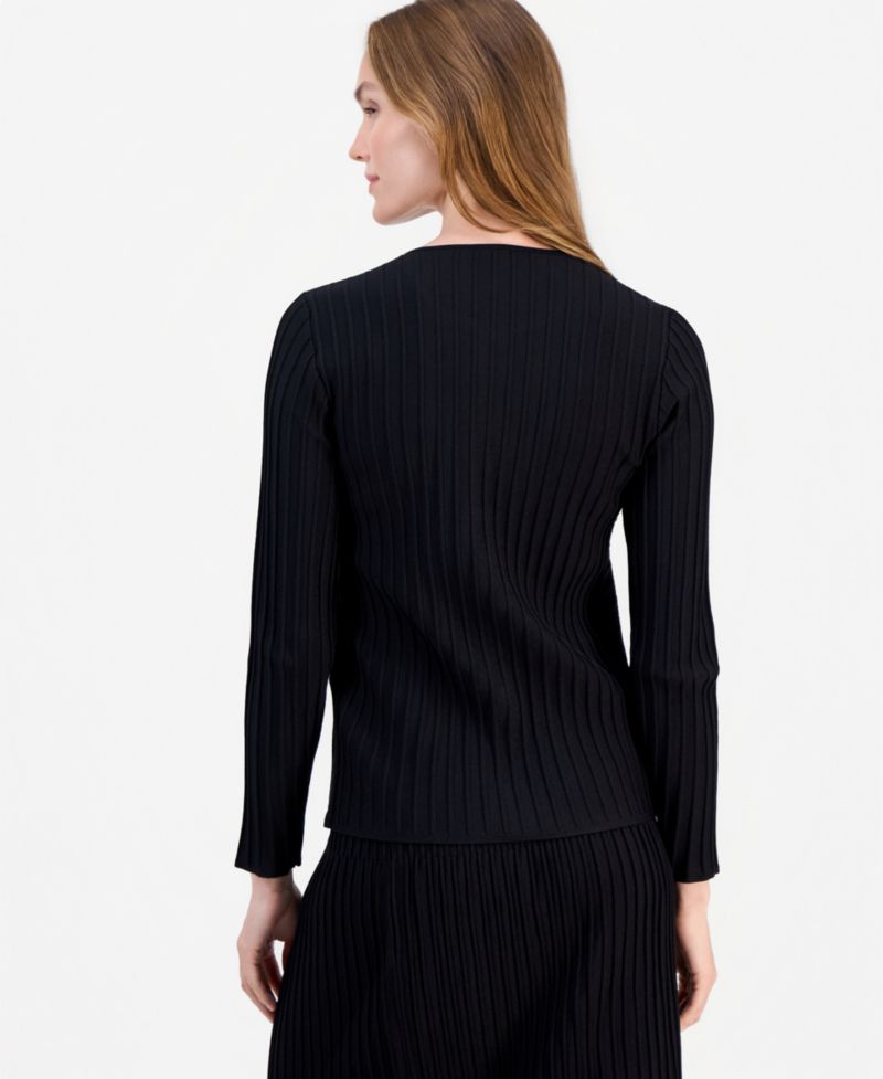 Women's Boat-Neck Sunburst Cardigan Sweater