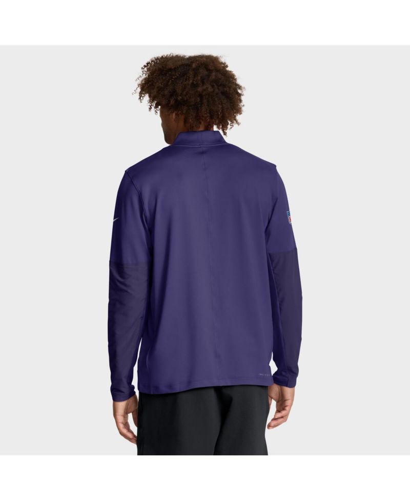 Men's Purple Baltimore Ravens Sideline Dri-FIT Half-Zip Pullover Sweatshirt