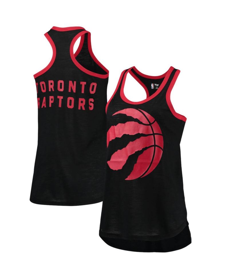 Women's Black Toronto Raptors Showdown Scoop-Neck Racerback Tank Top