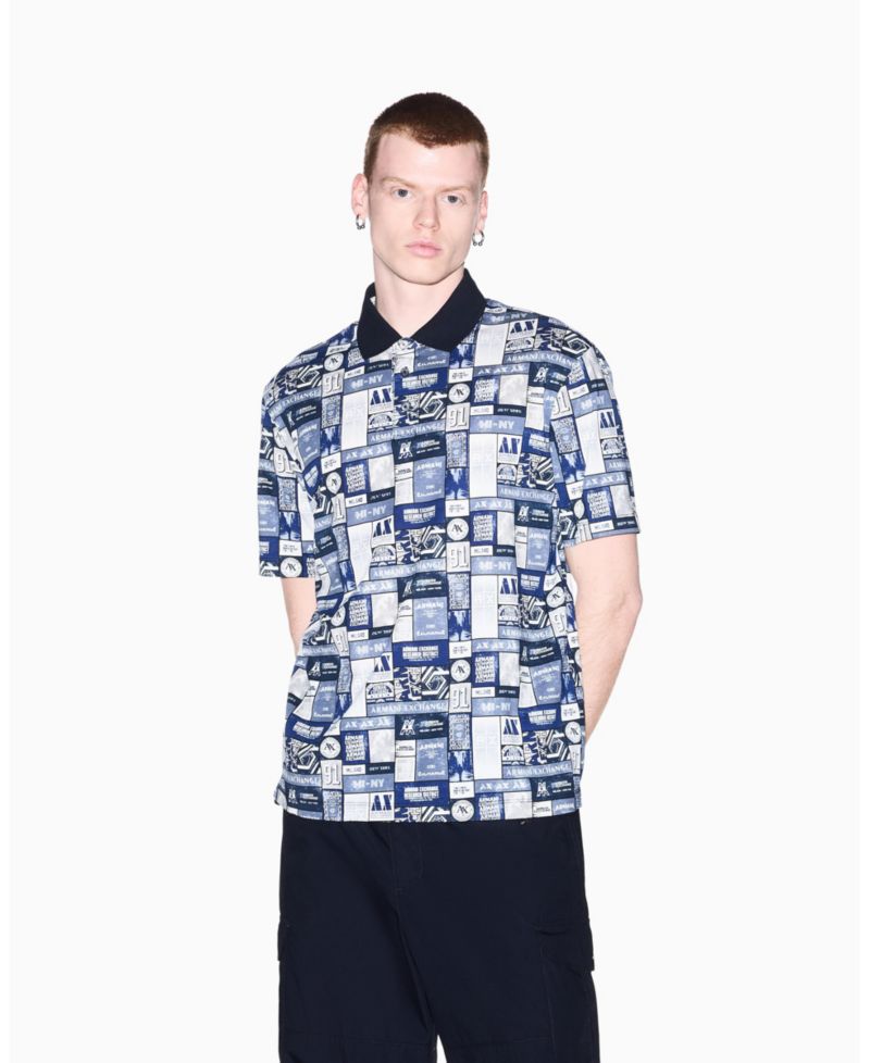 Men's Collage Logo Polo Shirt