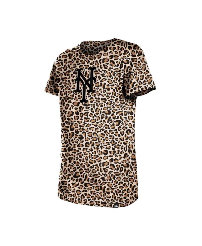 Big Girls Brown New York Mets Leopard T-Shirt