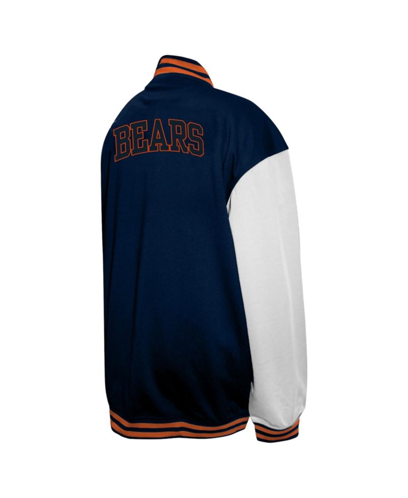 Men's Navy Chicago Bears Big & Tall Full-Snap Varsity Jacket