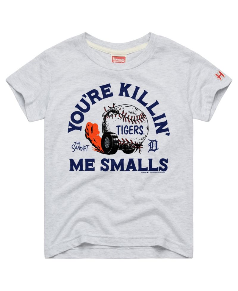 Big Boys and Girls Ash Detroit Tigers x The Sandlot Tri-Blend T-Shirt