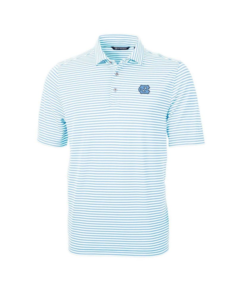 Men's Carolina Blue North Carolina Tar Heels Virtue Eco Pique Stripe Polo Shirt