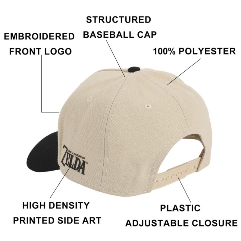 Men's Legend Of Zelda Hylian Shield Embroidery Poly Wool B104 Baseball Cap Snapback