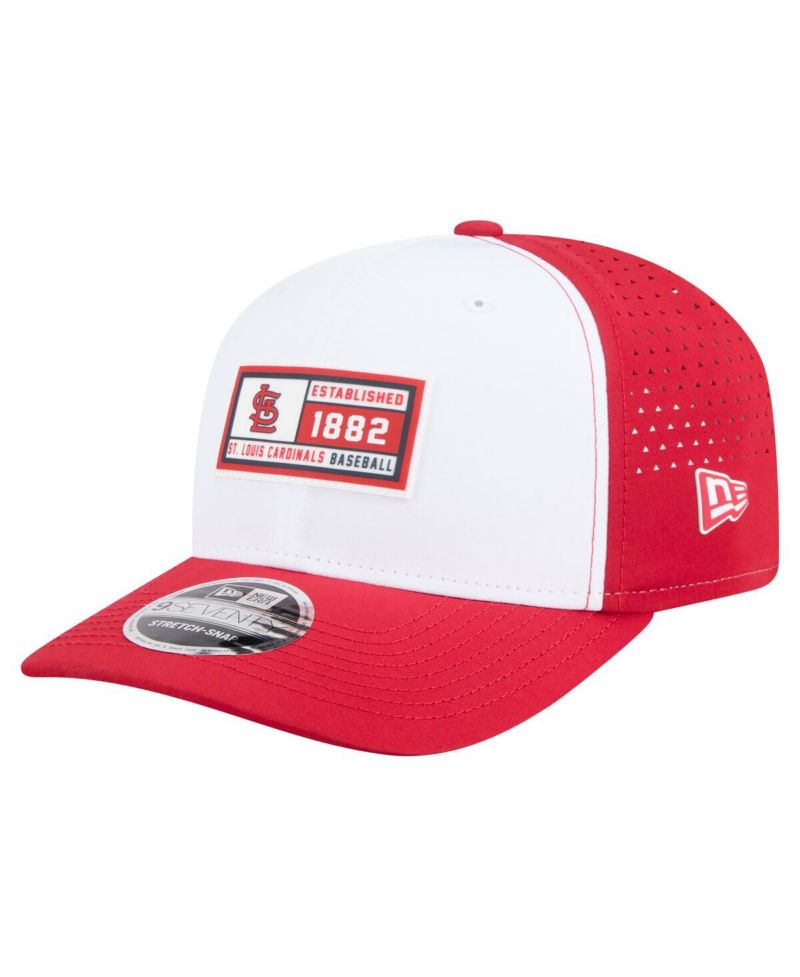 Men's White/Red St. Louis Cardinals Established Patch 9SEVENTY Adjustable Hat