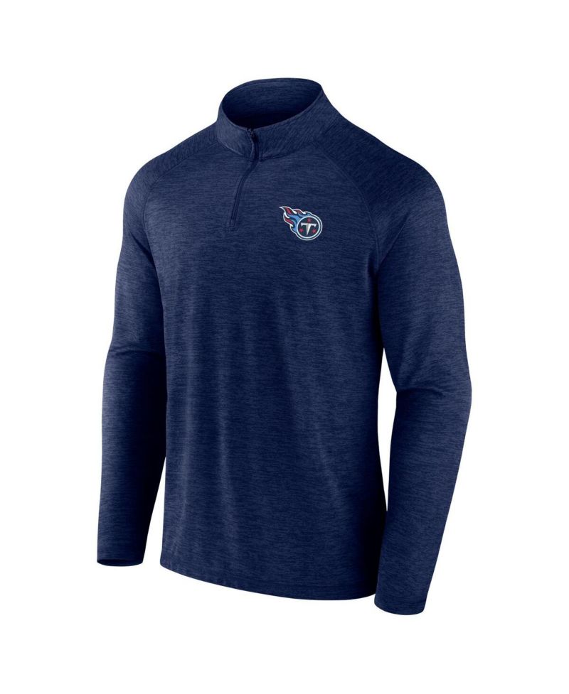 Men's Navy Tennessee Titans Head-to-Head Raglan Quarter-Zip Jacket