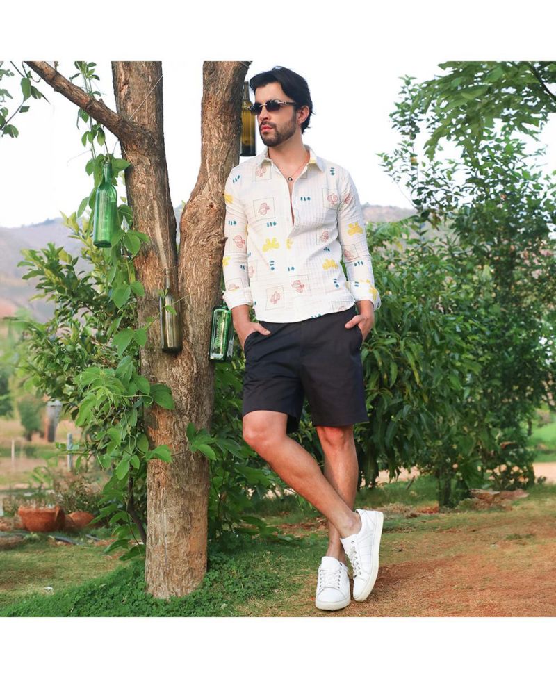 Men's Chalk White Butterfly Pine Shirt