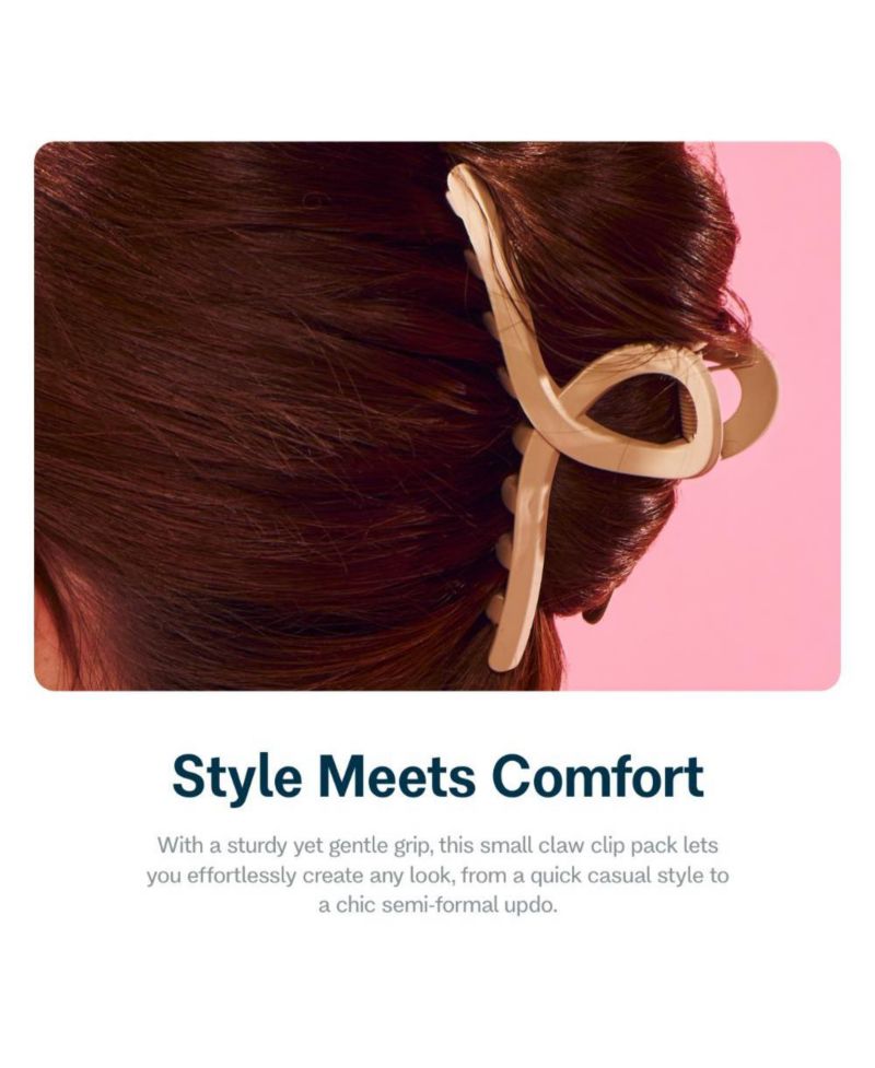 Loop Claw Clip Duo - Gentle Hold Accessory for All Hair Types - Non-Slip, Firm Grip Design for Daily Styling - (2 Pack)