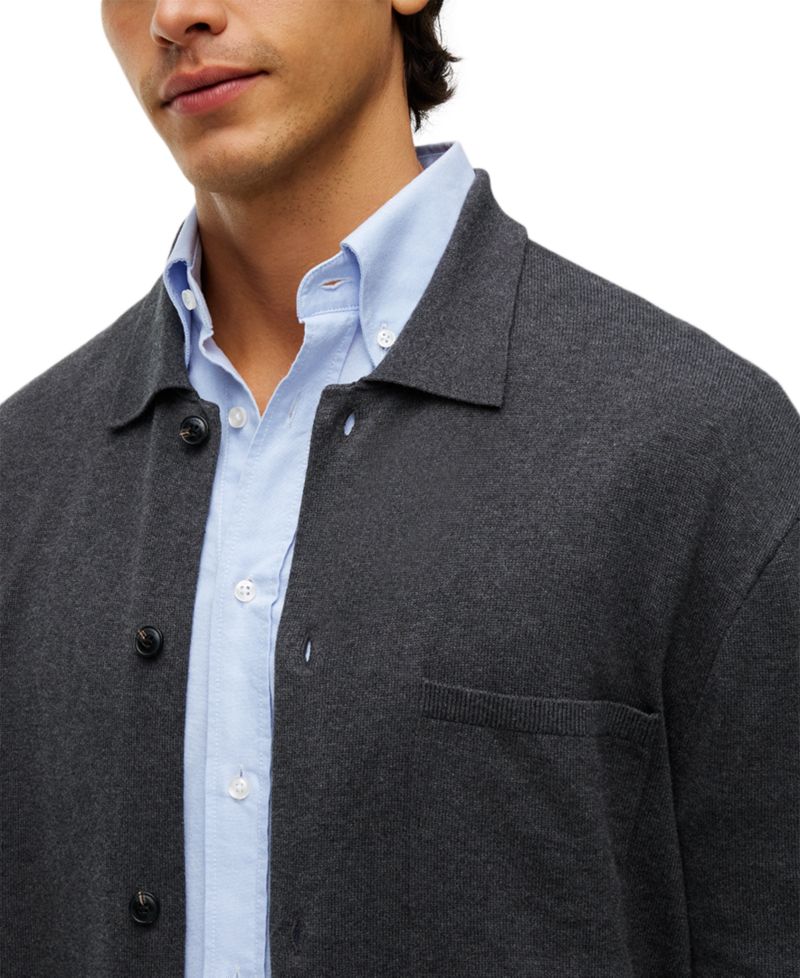 Men's Essential Cotton Coat Front Sweater
