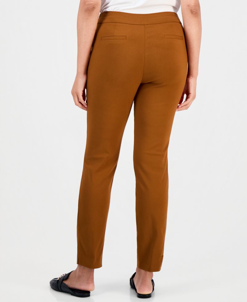 Petite Tummy-Control Cambridge Stretch Slim-Leg Pants