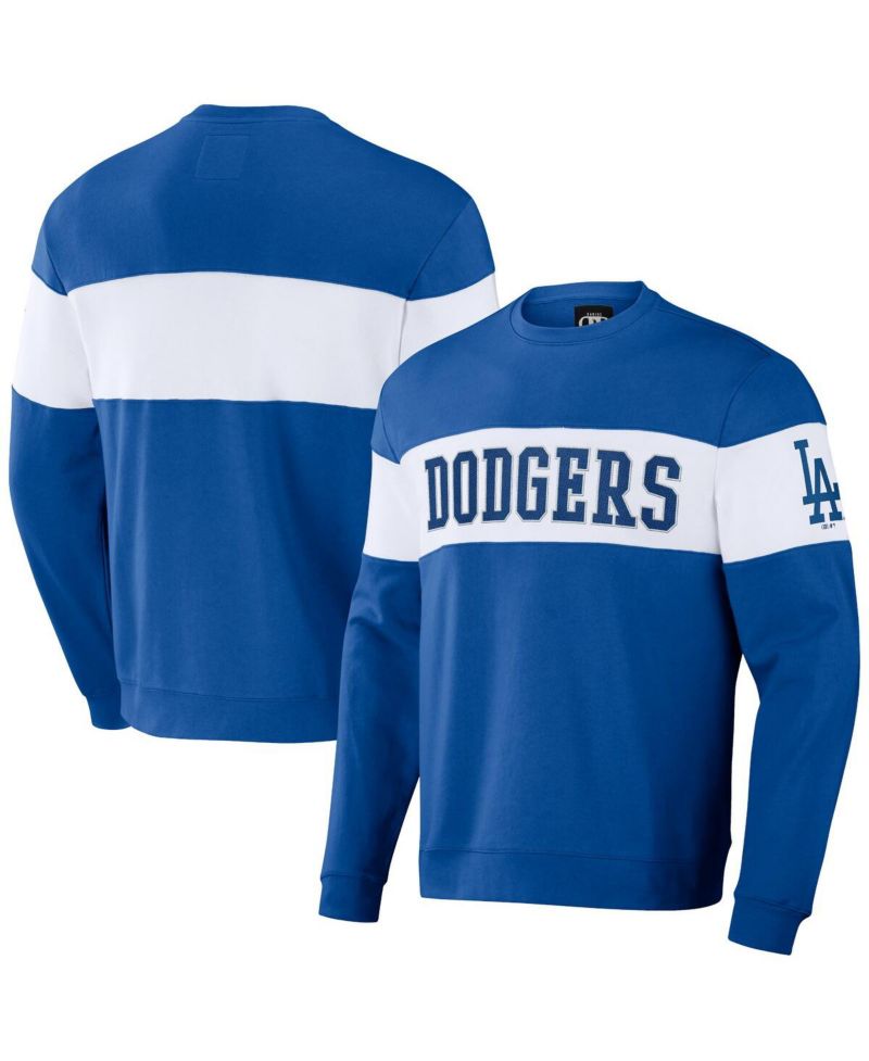 Men's Darius Rucker Collection by Royal Los Angeles Dodgers Stripe Pullover Sweatshirt