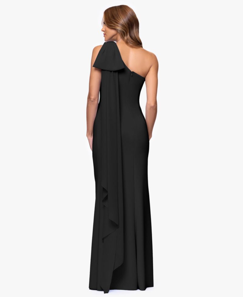 Petite One-Shoulder Ball Gown Dress