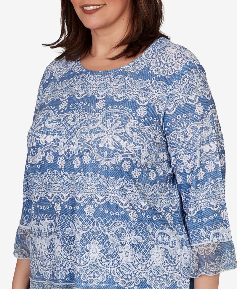 Plus Size Camden Market Lacey Striped Knit Top