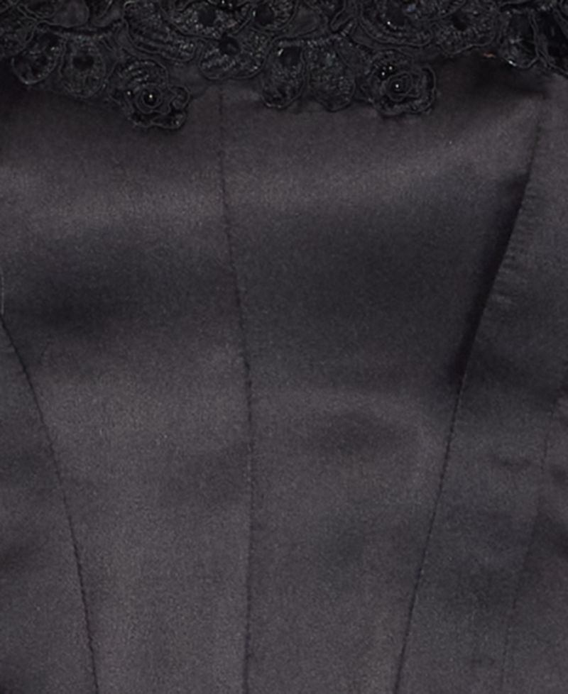 Juniors' Strapless Satin Corset Gown