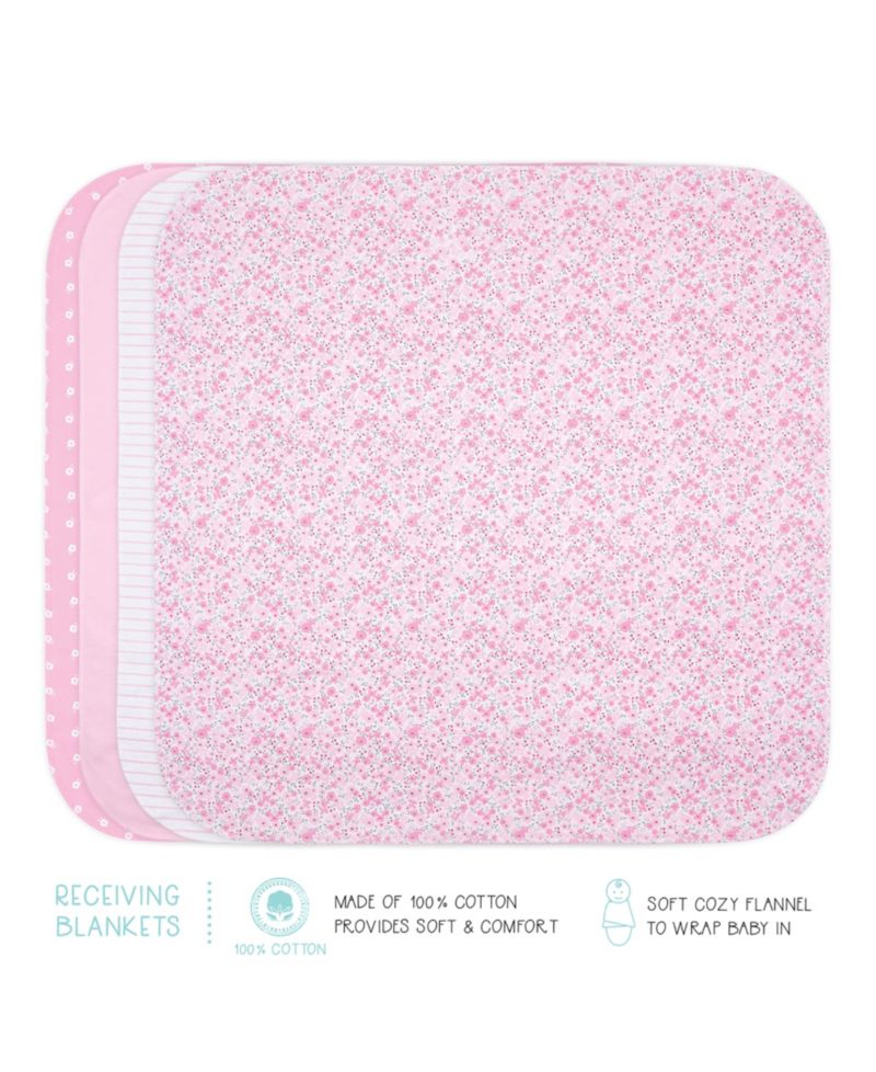 Baby Girls Newborn Layette Gift Set for Girls, Shower Gift Essentials, Pink, White