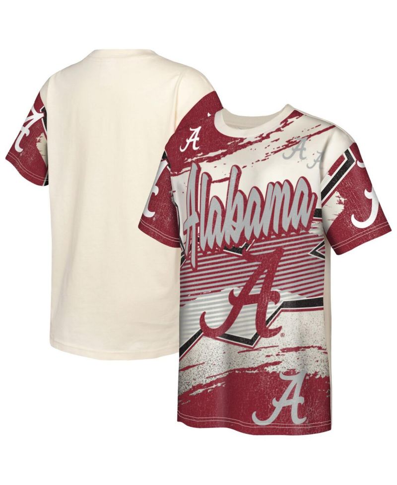 Big Boys and Girls Cream Alabama Crimson Tide Make Noise T-Shirt