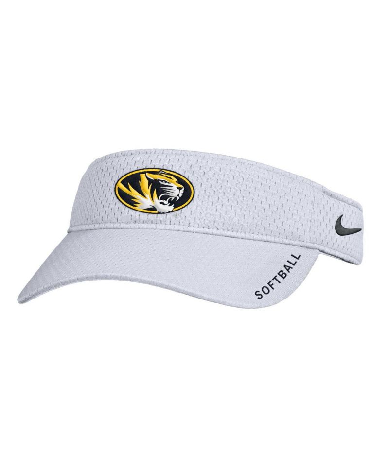 Men's White Missouri Tigers On-Field Softball Authentic Ace Performance Adjustable Visor Hat