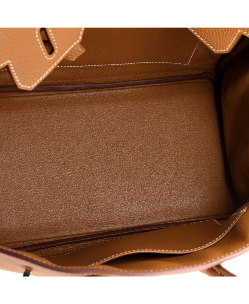 Birkin 25 Handbag Brown Togo with Palladium Hardware