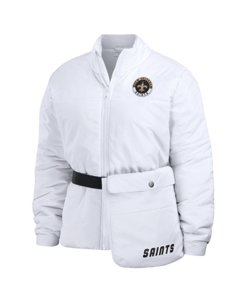 Women's White New Orleans Saints Packaway Full-Zip Puffer Jacket