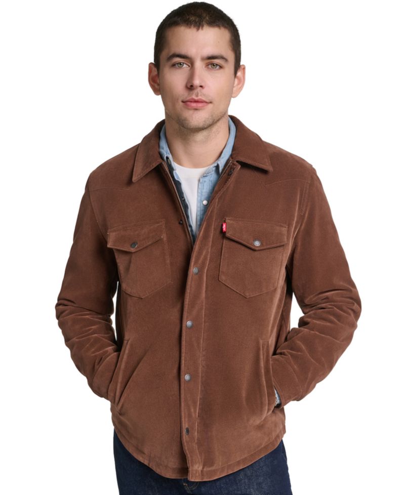 Men's Faux Suede Western Shirt Jacket
