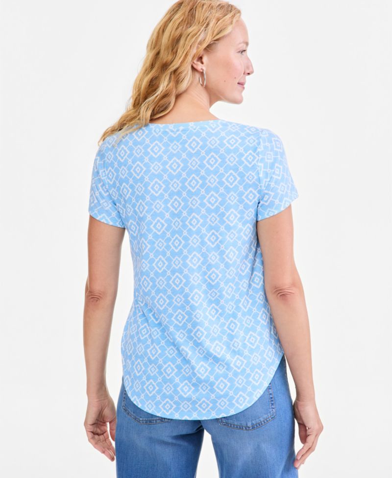 Plus Printed Short-Sleeve Crewneck Tee