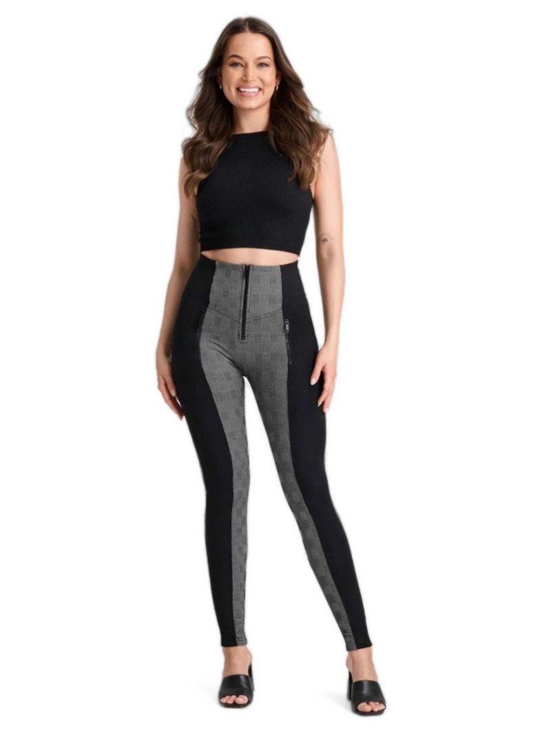 Women's Mosaic Weave High-Rise Sculpting Skinny Pants