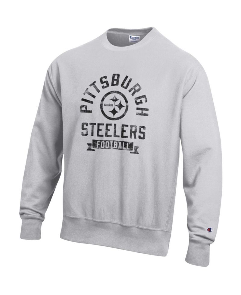 Men's Heather Gray Pittsburgh Steelers Reverse Weave Fleece Pullover Sweatshirt