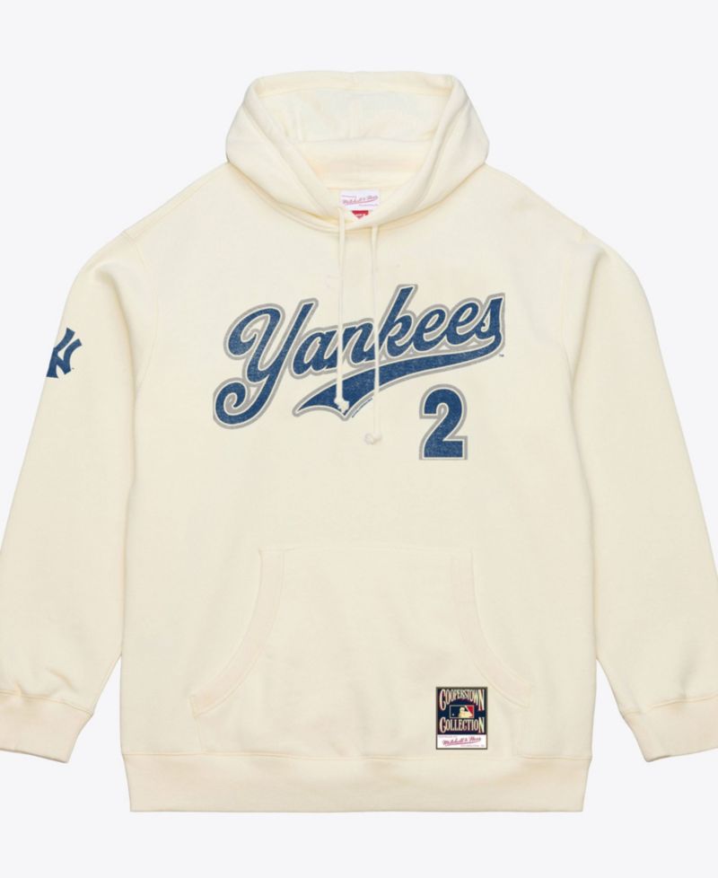 Men's Derek Jeter Cream New York Yankees Throwback Name & Number Hoodie