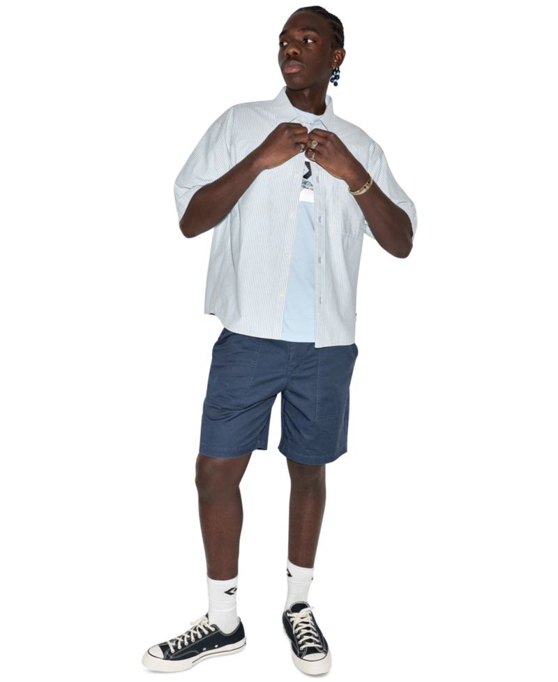 Men's Striped Oxford Short-Sleeve Shirt