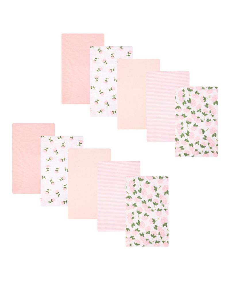 Girl Cotton Poly Flannel Burp Cloths, One Size