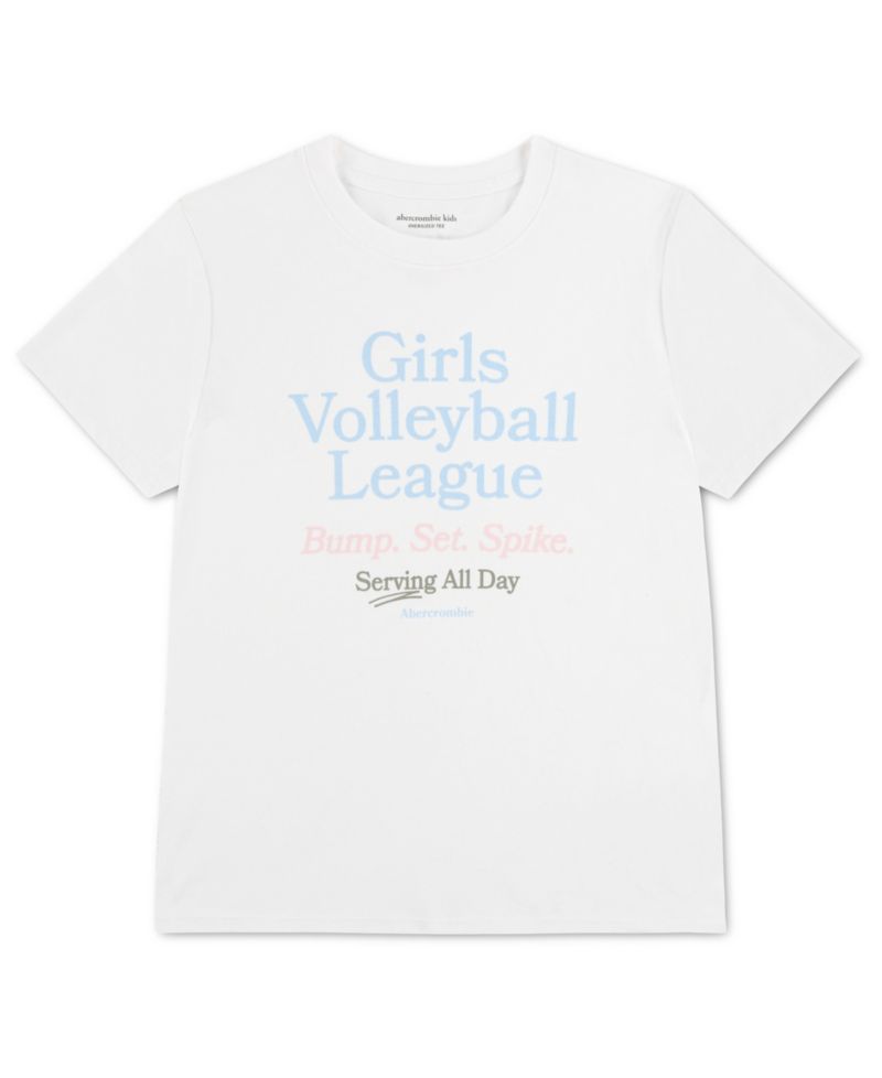 Girls' Volleyball League Oversized Crewneck T-Shirt