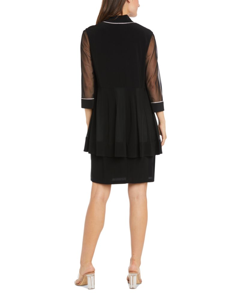 Women's 2Pc. Rhinestone-Trim Sheath Dress & Open-Front Jacket