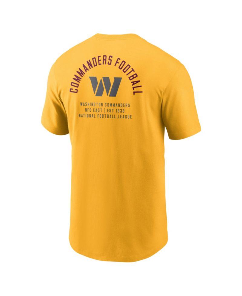 Men's Gold Washington Commanders Split Logo T-Shirt