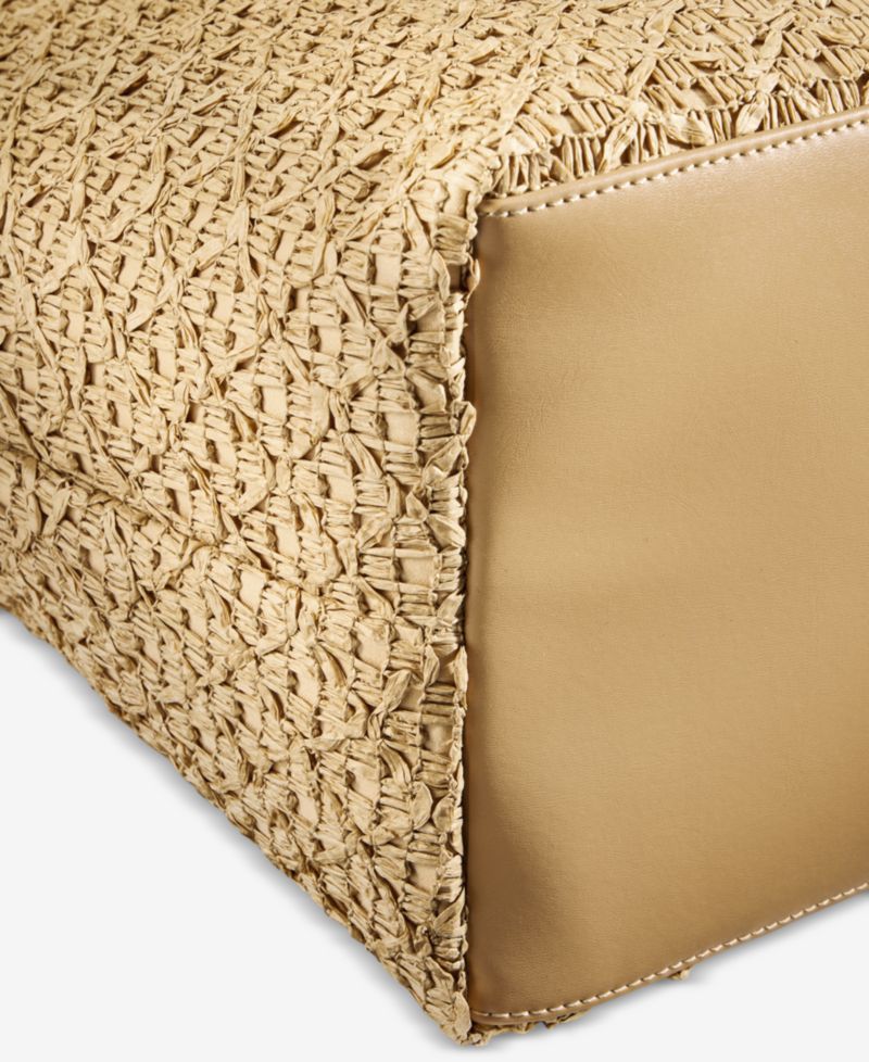 Crochet Straw E/W Large Tote