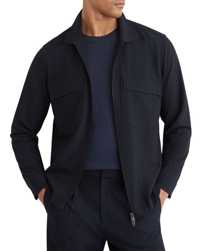 Men's Sidney Stripe Zip-Through Overshirt