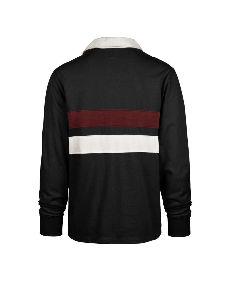 Men's Black Florida State Seminoles Clubhouse Knox Thames Long Sleeve Rugby Polo Shirt