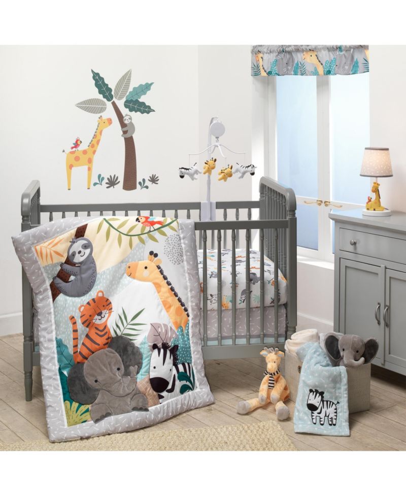 Mighty Jungle Animals Giraffe/Zebra Musical Baby Crib Mobile